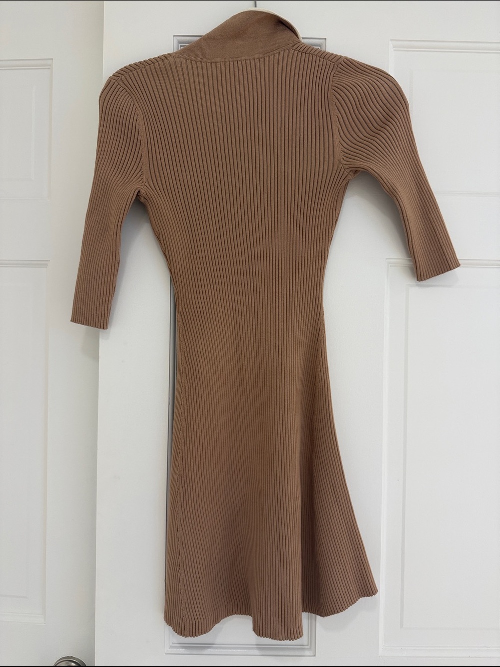 Maje Ribbed Polo Dress in Camel - Picture 2 of 2